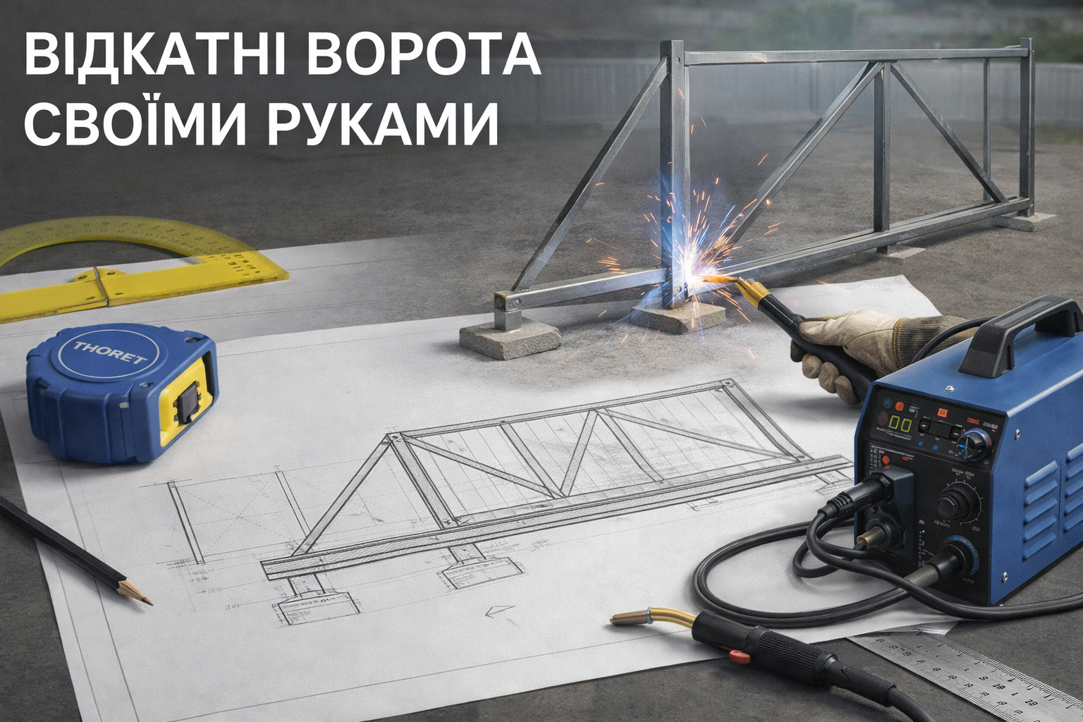 Відкатні ворота своїми руками Відкатні ворота своїми руками